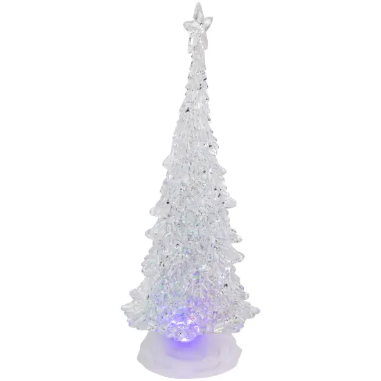 Northlight LED Lighted Acrylic Christmas Tree with Star Decoration - 12" - Multicolor Lights Clear {7}