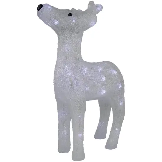 Northlight LED Lighted Commercial Grade Acrylic Reindeer Outdoor Christmas Decoration - 15" - Pure White Lights Clear {5}