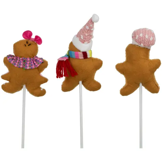 Northlight Plush Gingerbread Christmas Picks -10" - Set of 3 Brown {6}