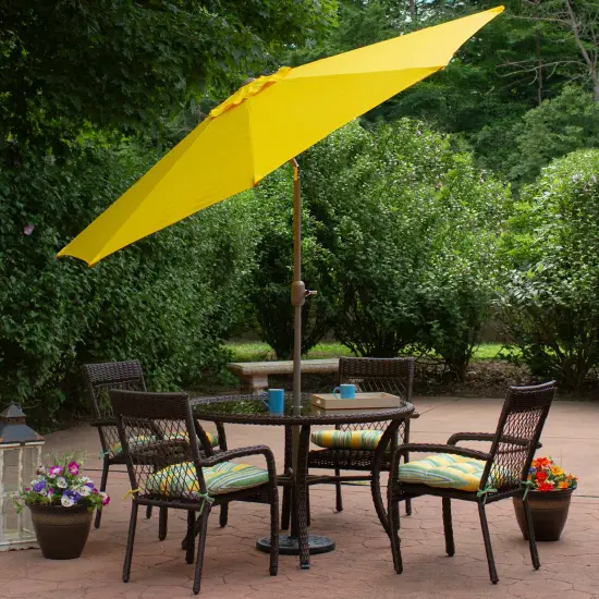 Northlight 9ft Outdoor Patio Market Umbrella with Hand Crank and Tilt, Yellow {4}