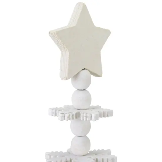 Northlight Wooden Snowflake Cutout Christmas Tree with Star Decoration - 16" - White {6}