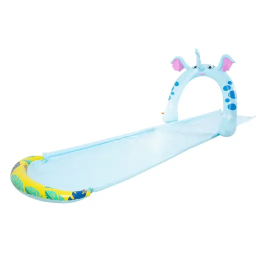 Pool Central 16' Inflatable Elephant Arch Sprayer Slide Outdoor Kids Water Toy Blue {6}