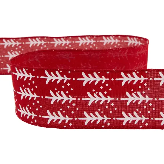 Northlight Red and White Christmas Tree Wired Craft Ribbon 2.5" x 10 Yards {6}