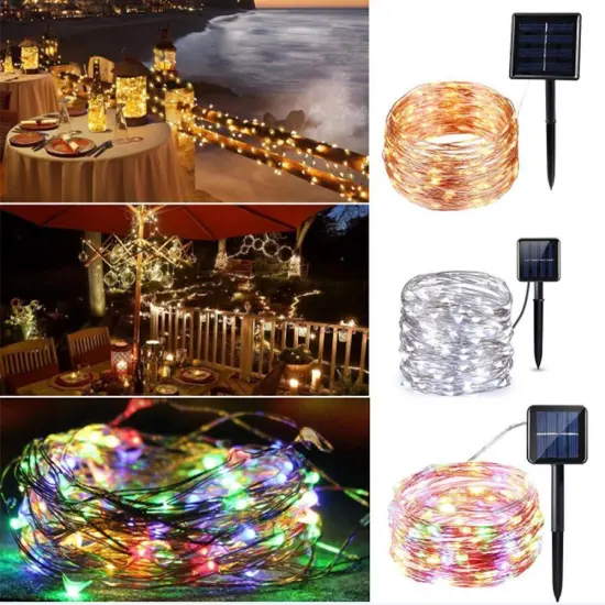 Kitcheniva Outdoor Waterproof Solar String LED Lights Christmas Decor 100 LED Multicolor {4}
