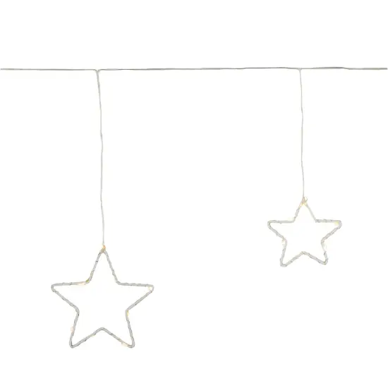 Northlight Pre-lit LED Battery Operated Hanging Stars Christmas Garland - 4' - Warm White {4}