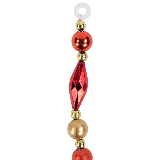 Northlight Shiny and Matte Beaded Christmas Garland - 9' x .5" - Red and Gold - Unlit {7}