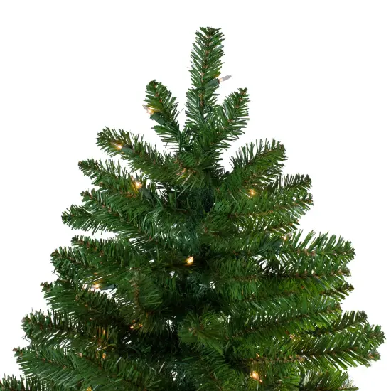 Northlight 9' Pre-Lit Everett Pine Slim Artificial Christmas Tree, Clear Lights Green {5}