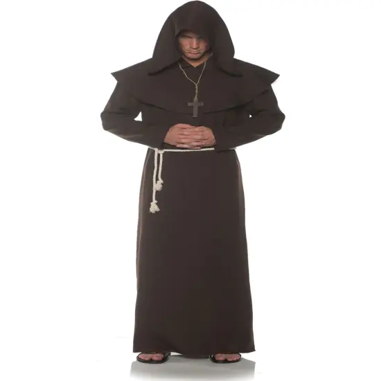 Men's Brown Religious Monk Robe Costume {1}