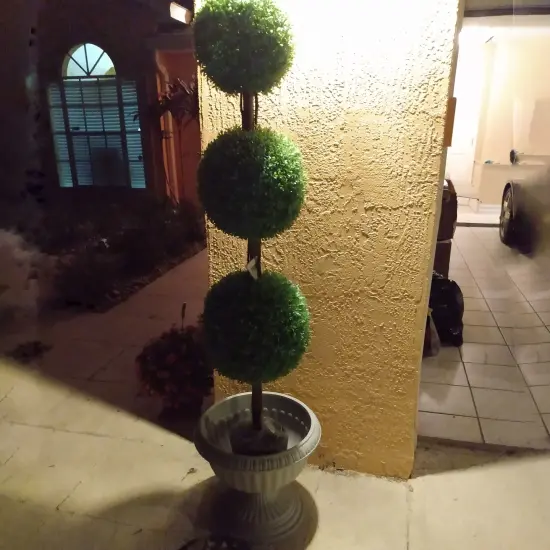 Northlight 60" Triple Sphere Artificial Boxwood Topiary Potted Plant Green {6}