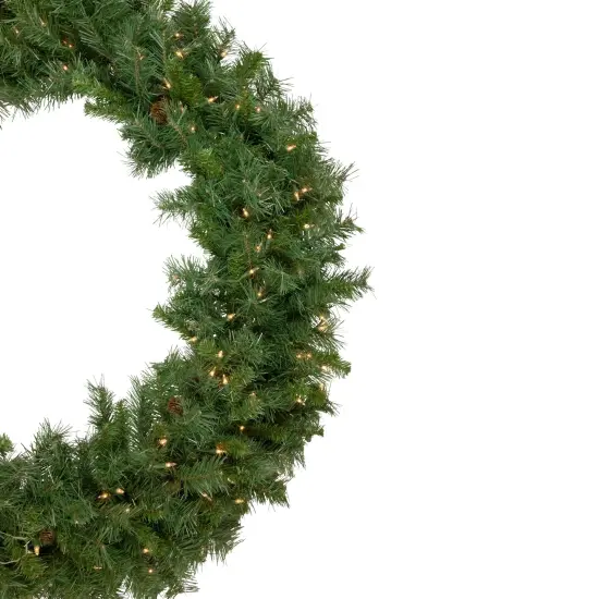 Northlight Pre-Lit Black River Pine Artificial Christmas Wreath, 48-Inch, Clear Lights Green {4}