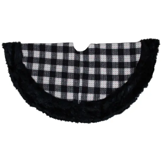 Northlight Buffalo Plaid Christmas Tree Skirt - 48" - Black and White {5}