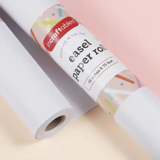 Incraftables Easel Paper Roll (18 Inches x 75 Feet). White Craft Paper Roll for Kids & Adults. Art Paper Roll for DIY Paints, Wall Art, Bulletin Board & Poster. Large Painting & Drawing Paper Roll {4}