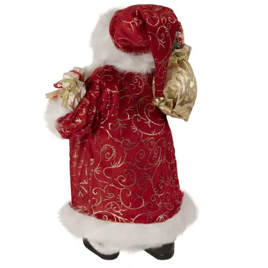 Northlight 16" Red and Gold Filigree Santa Claus with Gifts Christmas Figurine {6}
