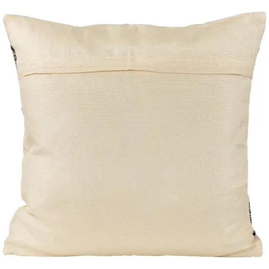 Northlight 20" Black and Cream Textured Block Handloom Woven Outdoor Square Throw Pillow {4}