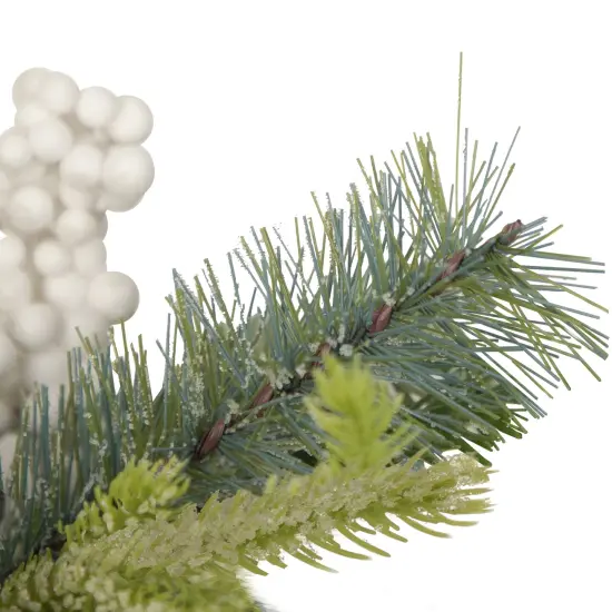 Northlight Plaid Bow and Winter Foliage Artificial Christmas Twig Wreath - 23-inch, Unlit Brown {6}