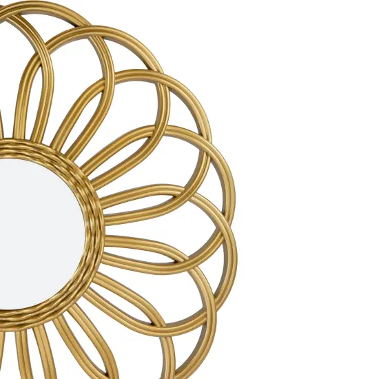 Northlight 30" Round Sunflower Wall Mirror Gold {5}