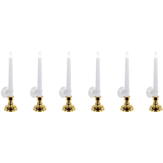 Northlight Single Light Window Candles with Remote and Timer - 10" - White - Set of 6 {6}