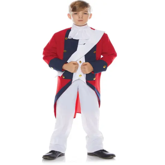 Boy's American Revolutionary War Bristish Red Coat Soldier Costume {1}