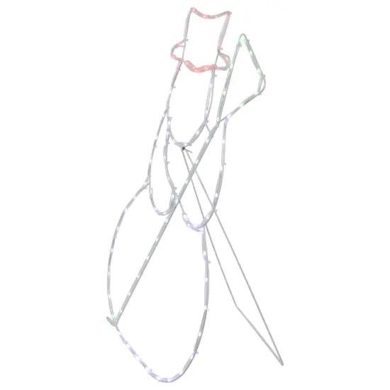 Northlight 28" Lighted Standing Snowman Silhouette Outdoor Christmas Decoration White {7}