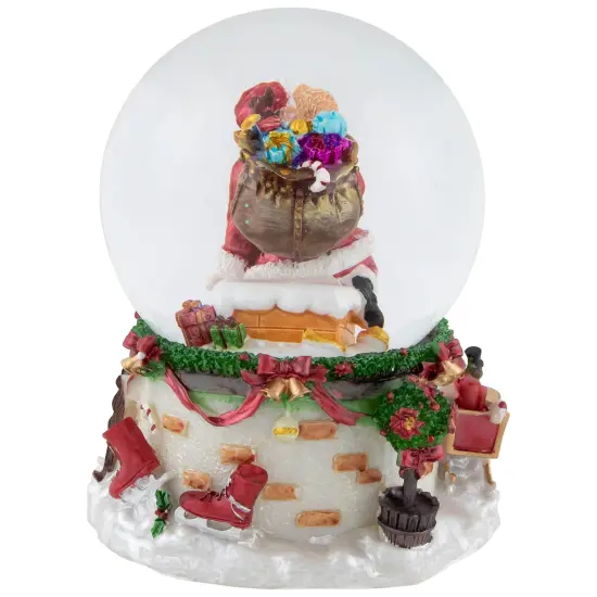 Northlight Santa Claus in Chimney Musical Christmas Snow Globe - 7" Red {6}