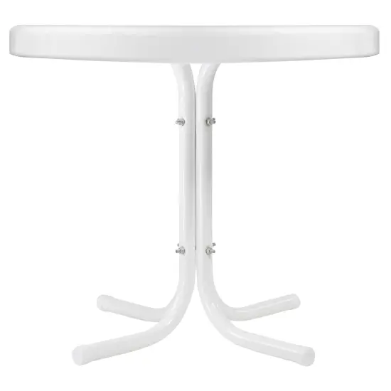 Northlight 22" Outdoor Retro Tulip Steel Side Table, White {4}