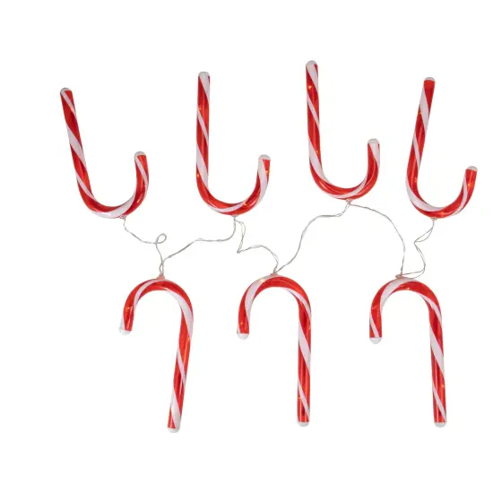 Northlight Candy Cane Christmas Light Set - 4.5' Clear Wire - 10ct Red {6}