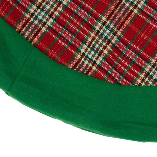 Northlight 24" Green and Red Tartan Christmas Tree Skirt {4}