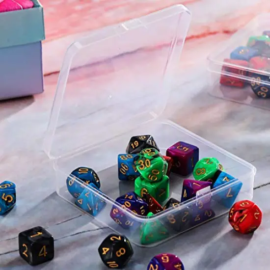 12 Pack Clear Plastic Beads Storage Containers Box with Hinged Lid for Beads and More (3.70 x 3.70 x 1.18 Inch) {5}