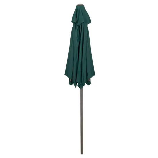 Northlight 7.5ft Outdoor Patio Market Umbrella with Hand Crank, Hunter Green {5}