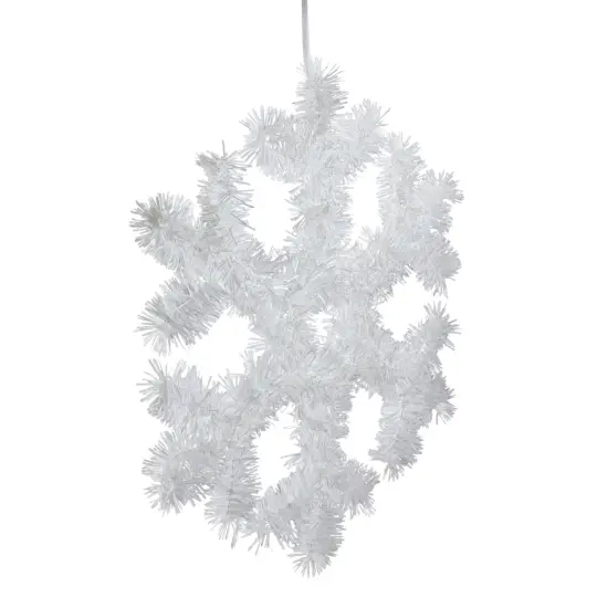 Northlight Tinsel Snowflake Christmas Window Decoration - 13.5" White {4}