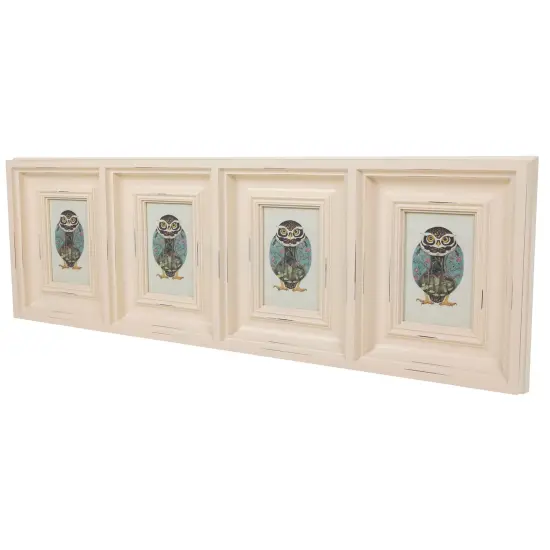 Northlight Weathered 4-Slot Photo Collage Frame - 33" - Cream White {4}