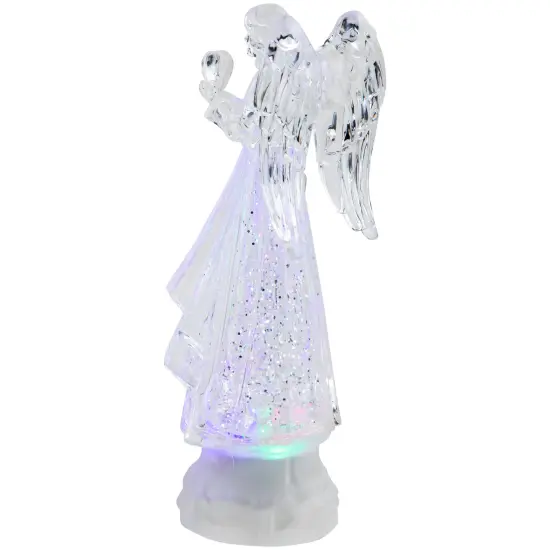 Northlight LED Lighted Acrylic Angel Christmas Snow Globe - 8.75" Clear {7}