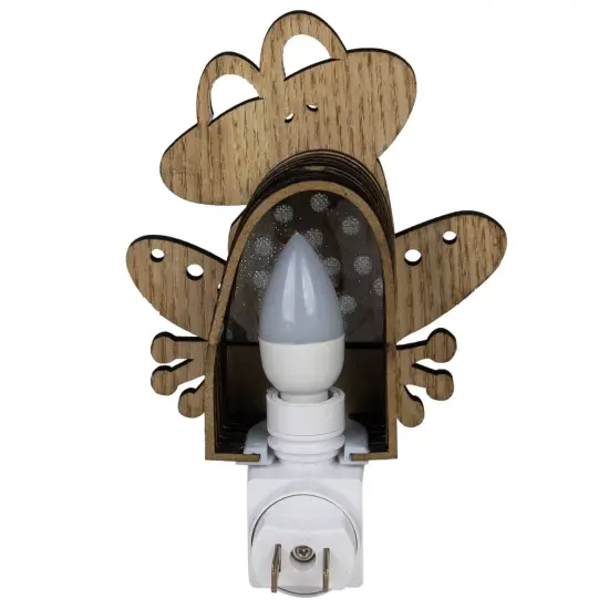 Roman 6" Wooden LED Smiling Frog Night Light Brown {5}