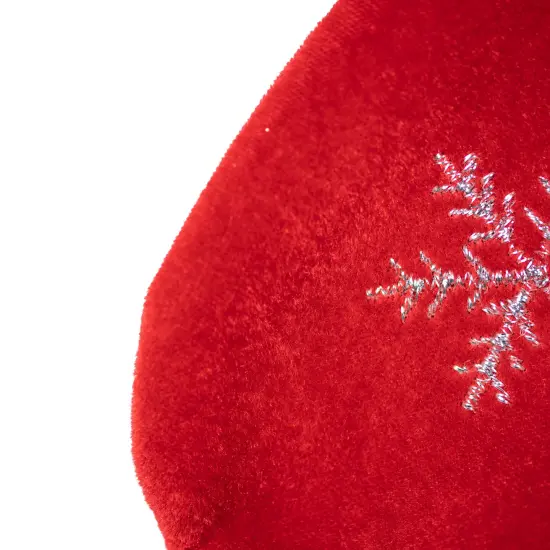 Northlight 20" Red Velveteen Sequined Christmas Tree Stocking with Green Cuff {5}