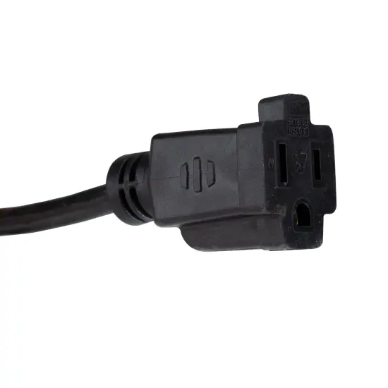 Northlight Three-Prong Outdoor Extension Power Cord with End Connector - 40' - Black {4}