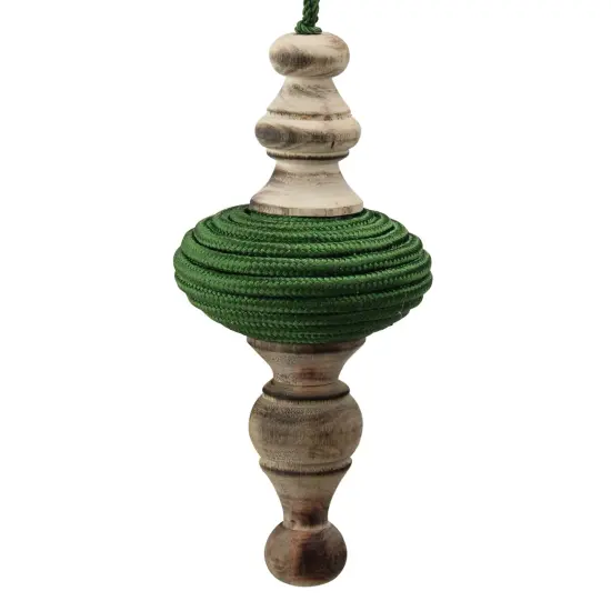 Melrose 2ct Green and Beige Christmas Finial Drop Ornaments 9" {4}