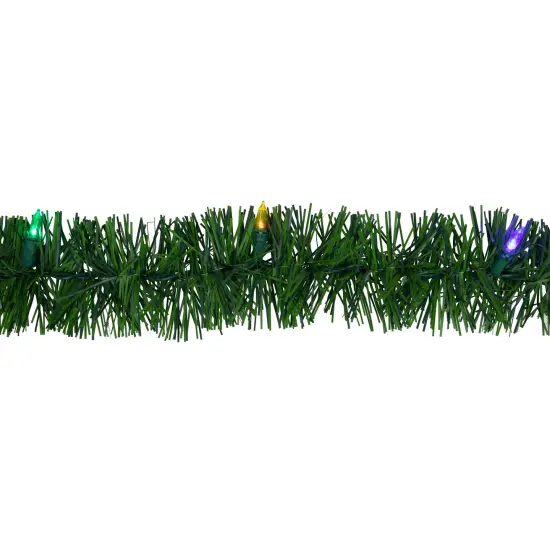 Northlight 18' x 3" Pre-Lit Pine Artificial Christmas Garland, Multicolor LED Lights Green {5}