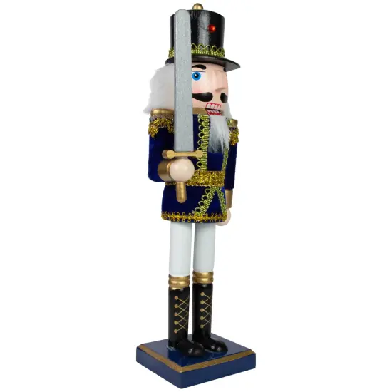 Northlight Christmas Nutcracker Soldier with Sword Decoration - 14" - Blue and White {5}