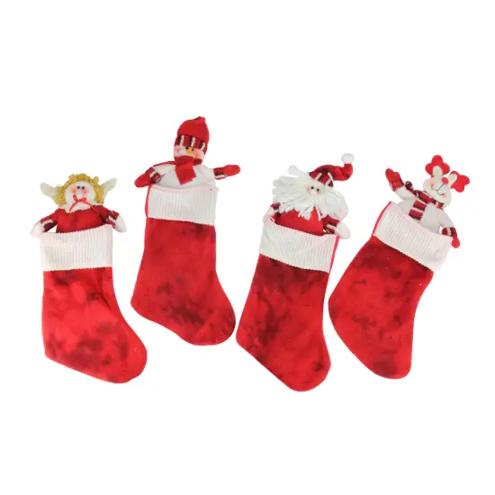 CMI Pack of 10 Red Christmas Stocking and Gift Bag Set 14.5" {4}