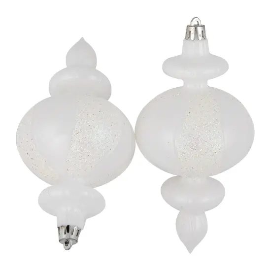 Northlight 8-Count White Shatterproof Finial Christmas Ornaments, 6" {5}