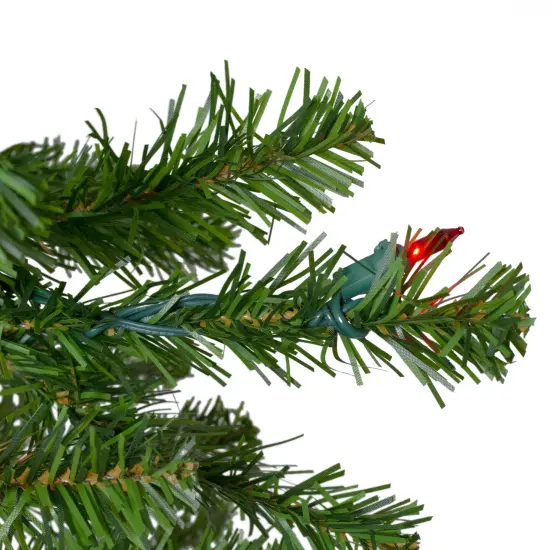 Northlight Pre-Lit Pencil Canadian Pine Artificial Christmas Tree - 7.5' - Multicolor Lights Green {4}