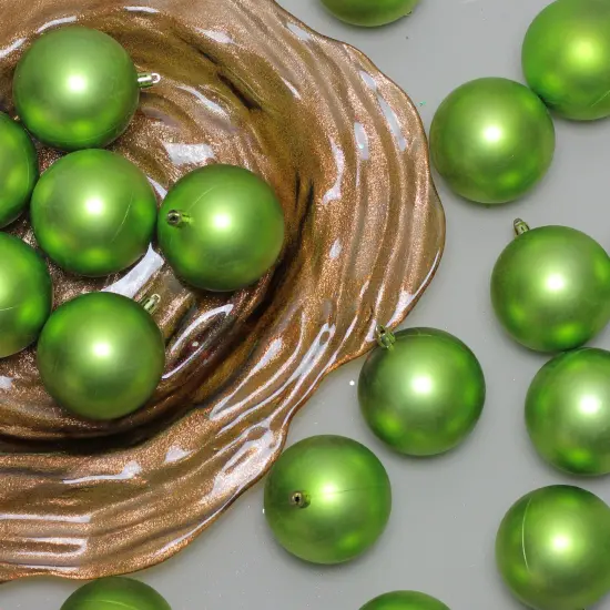 Northlight Matte Shatterproof Christmas Ball Ornaments 3.25" (80mm) - Kiwi Green - 32ct {4}
