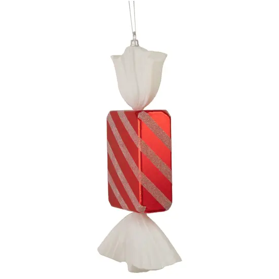 Northlight Wrapped Candy with Striped Glitter Shatterproof Commercial Christmas Ornament - 18" Red {5}