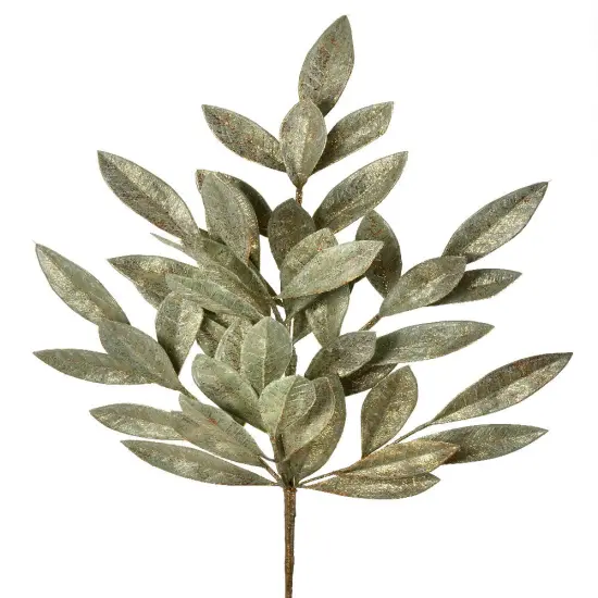 23.5" Plastic Elegance Bay Leaf Spray &ndash; Stylish Christmas Floral Decoration {1}