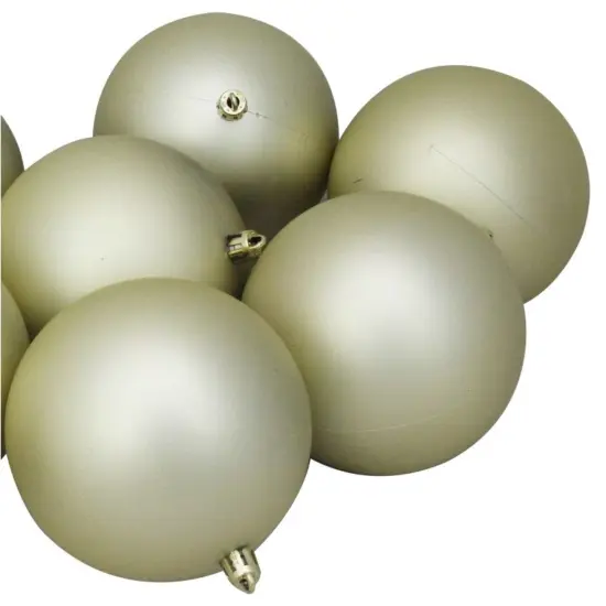 Northlight Shatterproof Matte Christmas Ball Ornaments - 4" - Champagne Gold - 12ct {4}