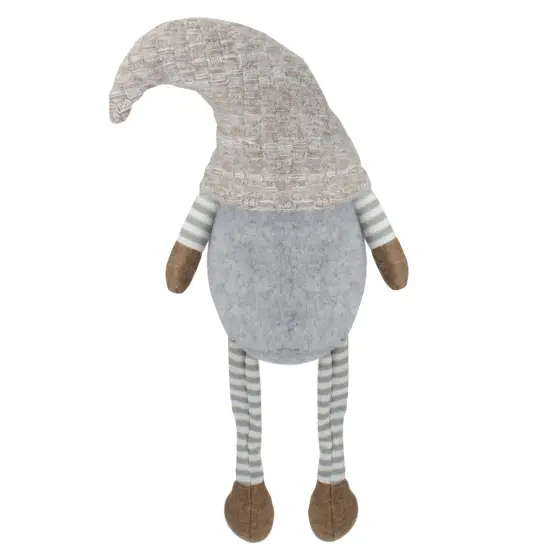 Northlight Dangling Leg Sitting Gnome Christmas Figure - 7.5" - Gray and Beige {6}