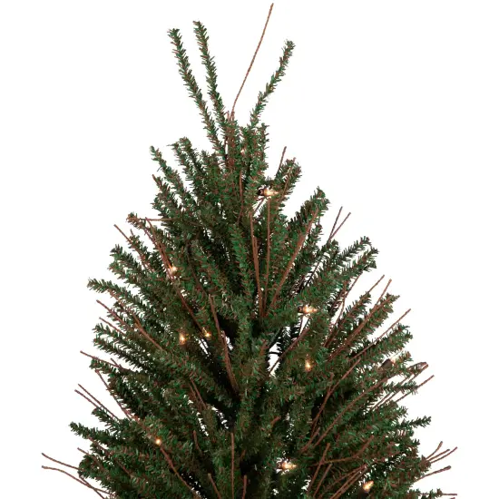 Northlight 4' Medium Warsaw Twig Artificial Christmas Tree in Burlap Base - Clear Lights Brown {4}