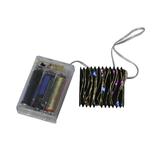 Brite Star LED Rainbow Micro Fairy Christmas Lights - Multi Lights - 6 ft Copper Wire - 35ct Silver {4}