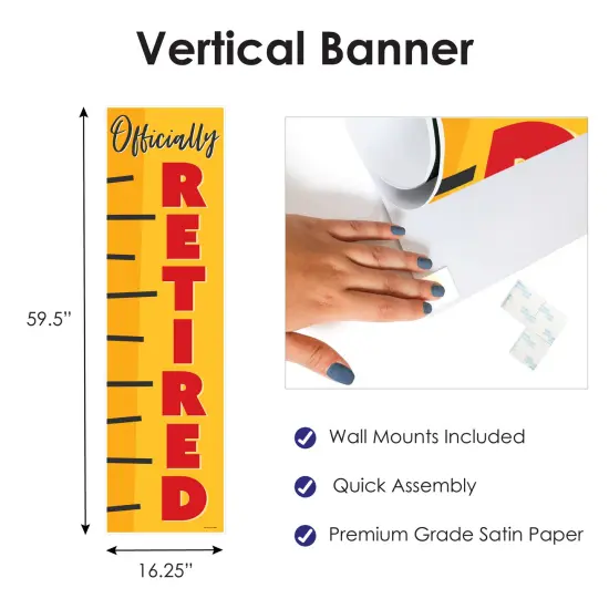 Big Dot of Happiness Teacher Retirement - Happy Retirement Party Front Door Decoration - Vertical Banner {4}