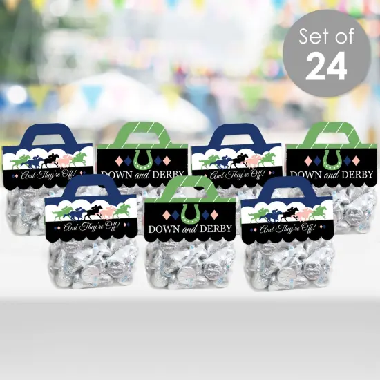 Big Dot of Happiness Kentucky Horse Derby - DIY Horse Race Party Clear Goodie Favor Bag Labels - Candy Bags with Toppers - Set of 24 {3}